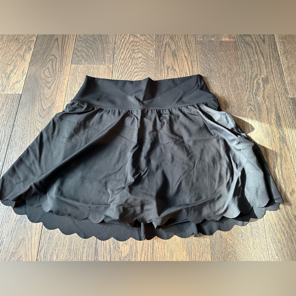 aerie Black Scalloped Skort